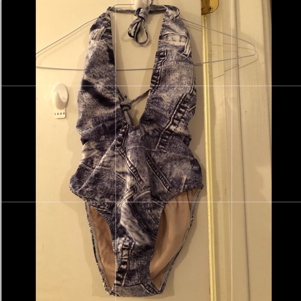 NWOT- jean lookalike one piece bathing suits